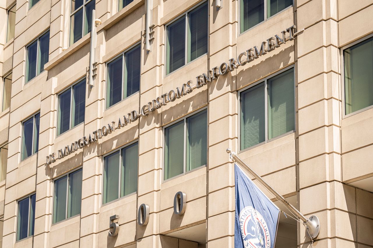 The Art of Drawing Readers In: Your attractive post title goes here Exterior view of the US Immigration and Customs Enforcement building with a visible flag and signage.